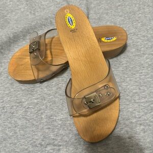 Vintage Dr. Scholls Clear Slip on Sandals